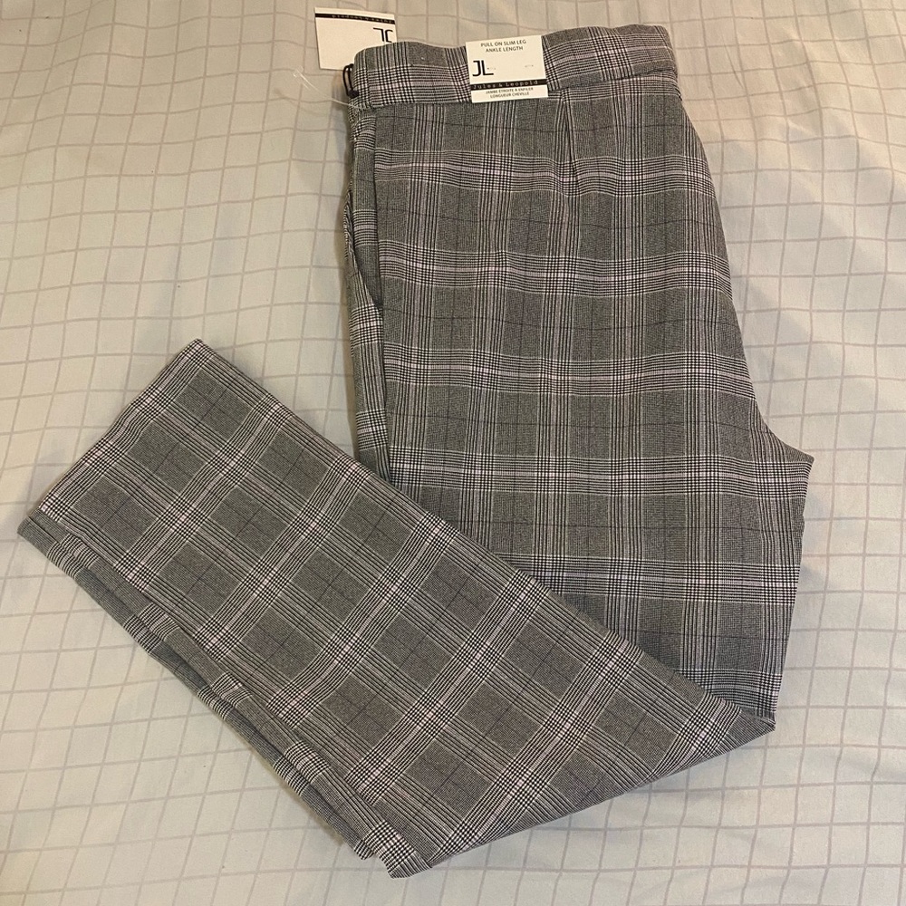 Black and Light Purple Plaid Pants